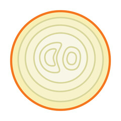 Fresh yellow onions vector. Onions cut into half, ripe vegetables isolated on white background. Food, agriculture concept