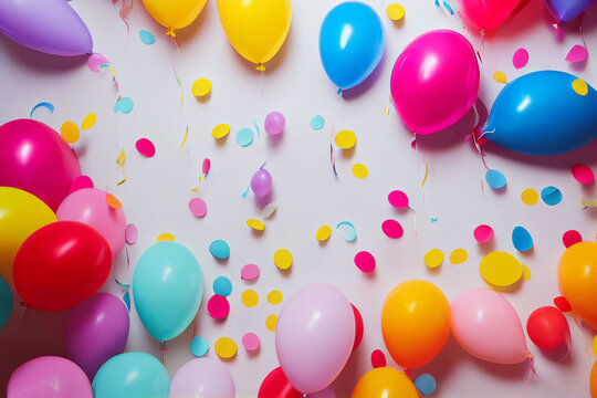Birthday party balloons background illustration
