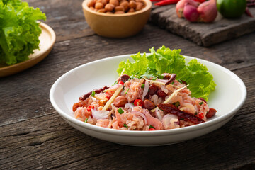 Thai Spicy Sour Fermented Pork Salad (Yam Naem).easiest dishes ,healthy and low carb meal