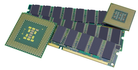Random access memory and central processing unit of modern computer