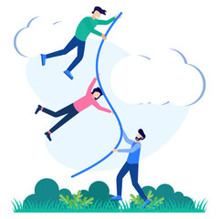 Illustration vector graphic cartoon character of team work