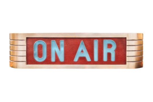 Vintage illuminated studio On Air sign