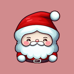 Adorable Kawaii Santa Claus Illustration, Anime Chibi Christmas Character, Isolated Vector Art