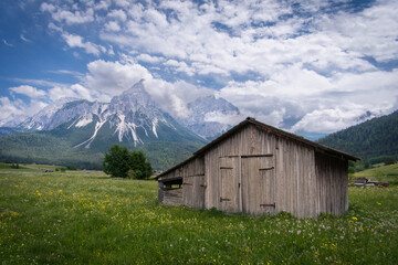 barn in the mountains