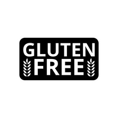 Gluten free organic logo flat icon. 