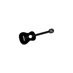 Guitar icon isolated on white background from music collection.