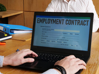 Employment contract is shown using the text