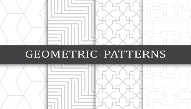Geometric pattern seamless set
