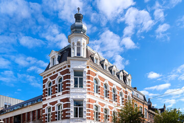 Maastricht, Netherlands. Beautiful facade against blue sky