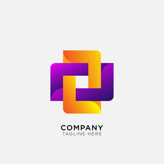 abstract logo with attractive square elements