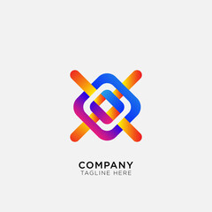 abstract logo with attractive square elements