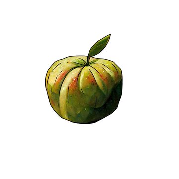 Apple illustration in oil painting