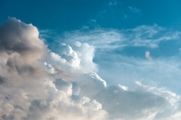 Fantastic view above the clouds. Calm or tranquil scene of a dramatic sky
