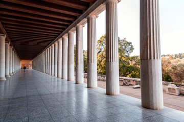 The Stoa of Attalos is a covered portico in the Agora of Athens, Greece