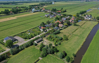 Dutch polder landscape from the air