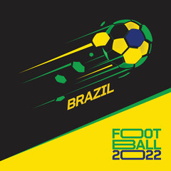 Soccer cup tournament 2022 . Modern Football with Brazil flag pattern