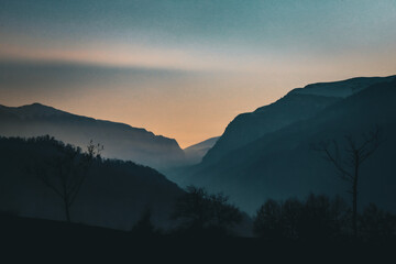 sunrise in the mountains
