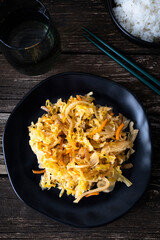Kimchi with rice and tofu