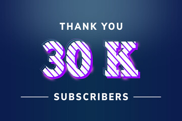 30 k subscribers celebration greeting banner with Stripe Design