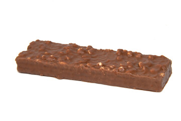 Chocolate glazed waffle sweets isolated on the white background