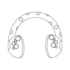 Obraz premium Coloring page. Women earmuffs for warmth autumn winter. Vector illustration.