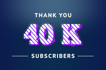 40 K  subscribers celebration greeting banner with Stripe Design