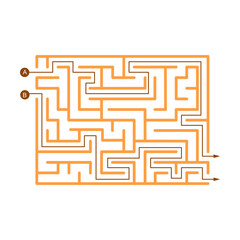 Colorful rectangle labyrinth cartoon vector illustration. Abstract puzzle, path with wrong direction and exit. Riddle, game, maze, mystery, map concept