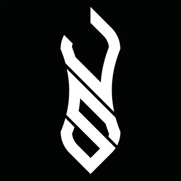 JS Logo monogram with abstract design template