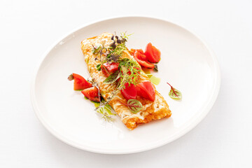 omelette with tomato and herbs