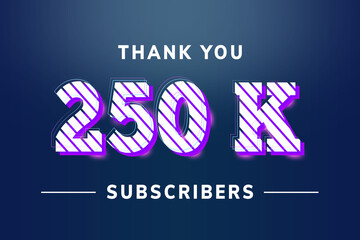 250 K  subscribers celebration greeting banner with Stripe Design