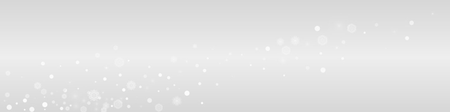Gray Snow Vector Grey Panoramic Background.