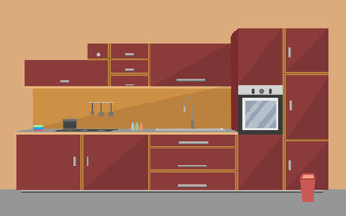 Kitchent stuf flat illustration