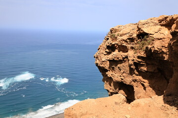 Fototapeta na wymiar View on the caves of Suecos to Lanzarote 