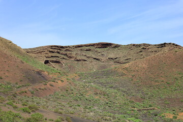 View on a volcano in the Chinijo Archipelago Natural Park to Lanzarote
