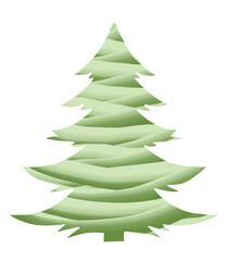 Christmas tree, decoration, Christmas card, illustration, isolated object, Xmas. Merry Christmas. Pine tree. 