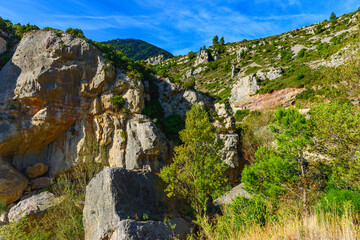 The spectacular Gorges du Congoust in the South of France near the village of Camplong d'Aude