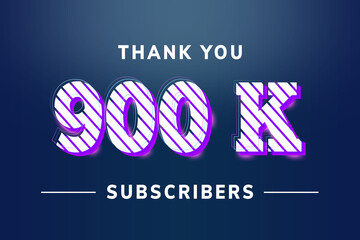 900 K  subscribers celebration greeting banner with Stripe Design