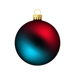 Rainbow Christmas tree toy or ball in blue and red color