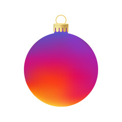 Rainbow Christmas tree toy or ball Volumetric and realistic color illustration