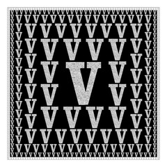 Emblem in black and white with capital letter V design conception called Pyramid