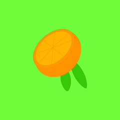 Orange on the light green background