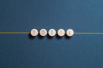 Toefl - word concept on cubes