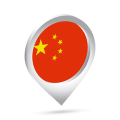 China flag 3d pin icon
