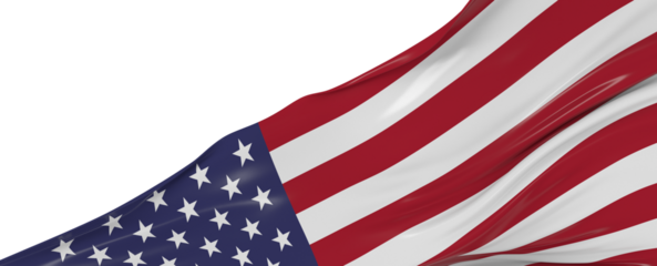 American flag on grey background. Copy space