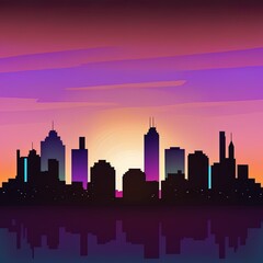 Silhouette skyline illustration