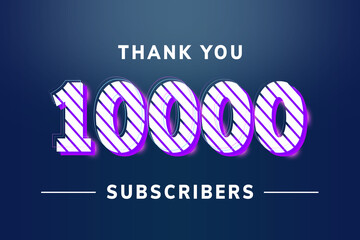 Fototapeta premium 10000 subscribers celebration greeting banner with Stripe Design