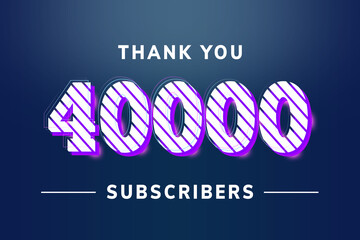 Obraz premium 40000 subscribers celebration greeting banner with Stripe Design