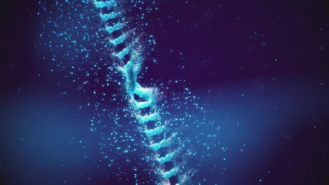 Particles Merging To Create Double Helix DNA Molecule.  Evolutionary Genetics Emergence Of Life (abiogenesis)