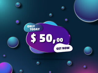 Price tag vector and abstract background with bubbles