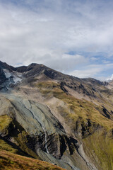 View of the Austrian Alps on the Grossglockner. Sunny day in the mountains. Landscape 